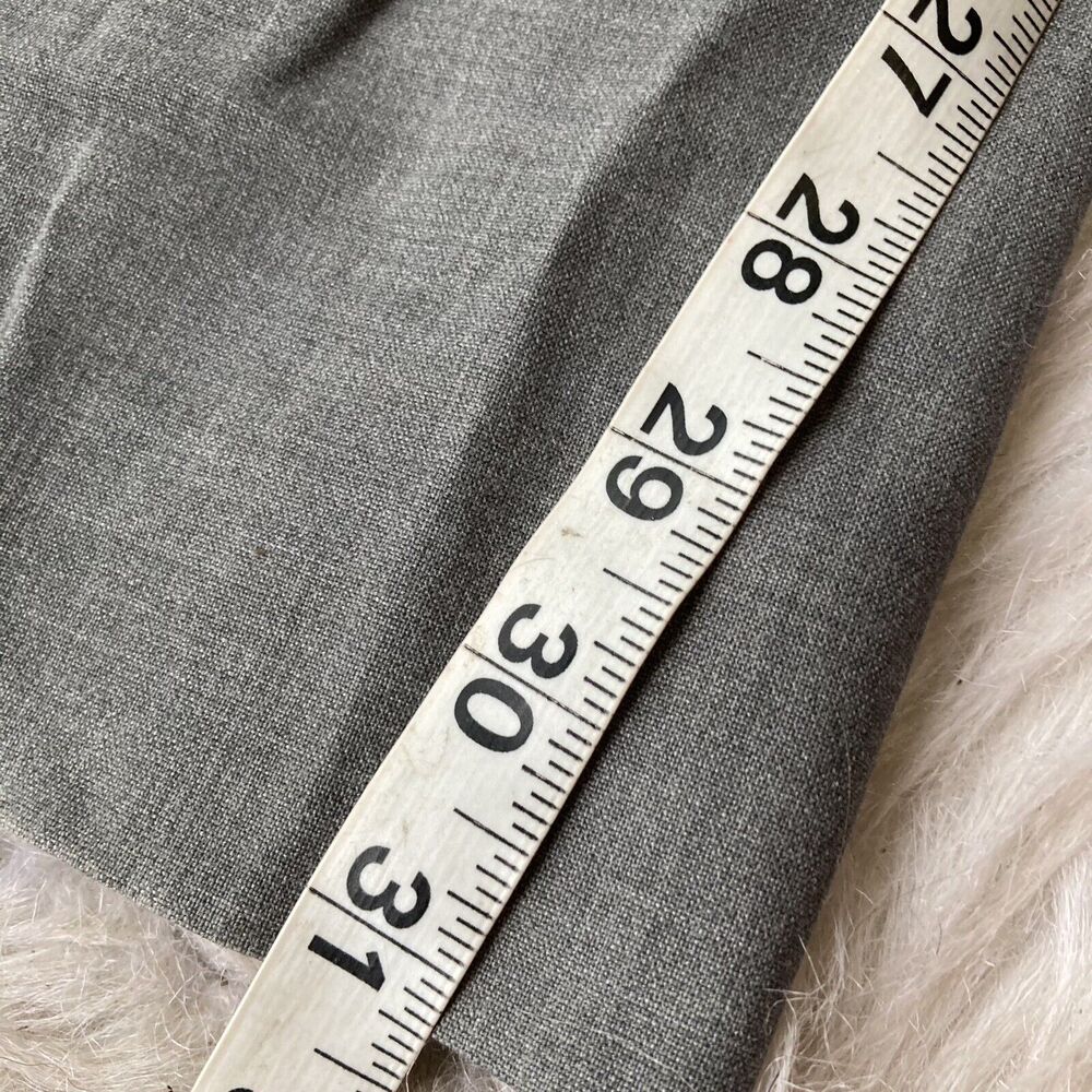 Ann Taylor LOFT Pants Sz 8 Laura Grey Wool Lined Wide Leg Trouser Mid Stretch - Picture 9 of 10